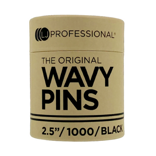 LJ Professional 2.5" Wavy Pins - Black (100pcs)